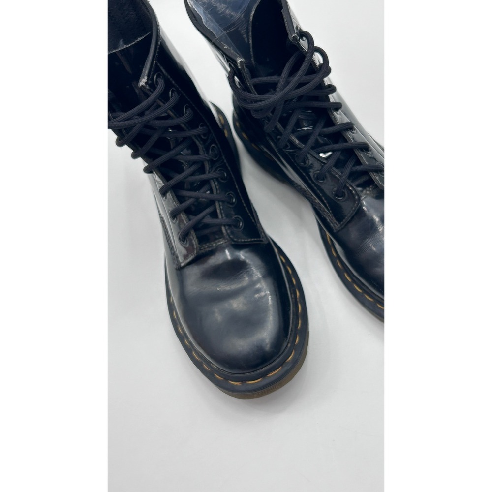 Dr. Martens 1460 Black Patent Lamper Leather 8-Eye Lace Up Combat Boots Size 9 - Picture 8 of 12
